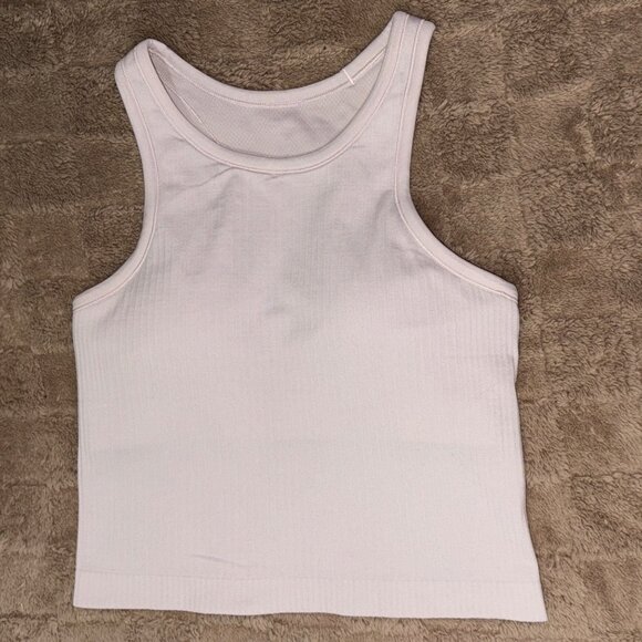 Like New Lululemon Ebb To Street Cropped Racerback Tank Top 4 Meadowsweet Pink - Picture 1 of 8